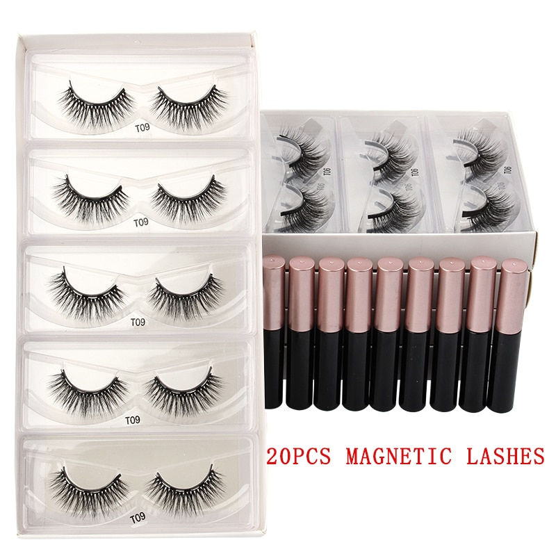 Thumbnail: Eyelashes 3/10/20/50/100pcs 3D Natural Long False Mink Eye Lashes Waterproof