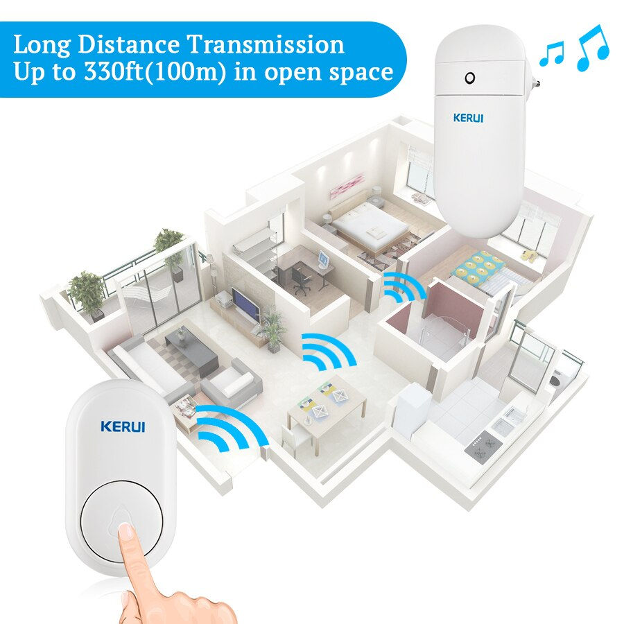 Thumbnail: Wireless Doorbell Self Power Generation 52 Songs Smart Home Security