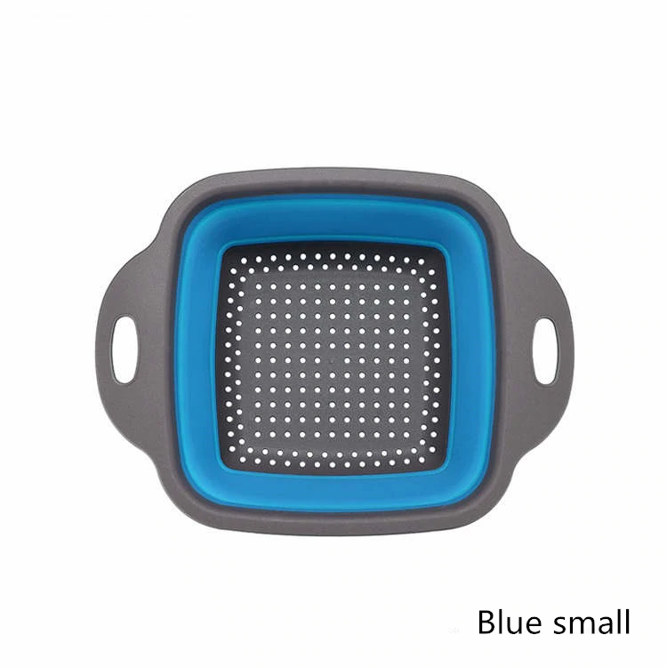 תמונה ממוזערת: Silicone Foldable Drain Washing Basket Kitchen Tools Water Filter Strainer Fruit