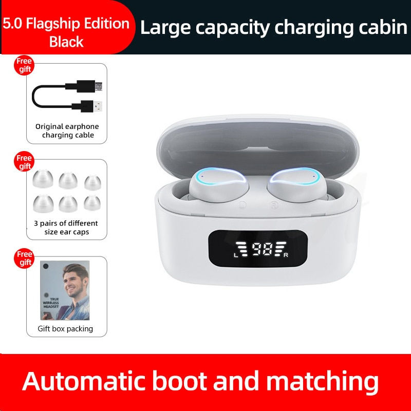 Thumbnail: TWS Wireless Headphones Touch Control 9D Stereo Bluetooth With Microphon