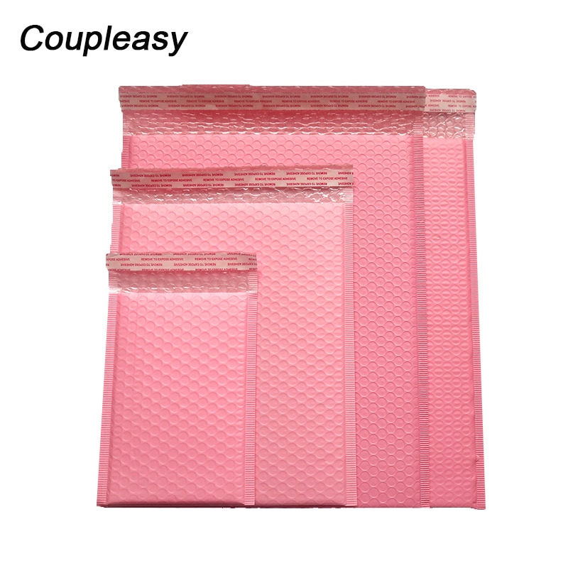 Thumbnail: 50Pcs/Lot Poly Bubble Envelope Pink Mail Packaging Bags Self Seal Padded Courier