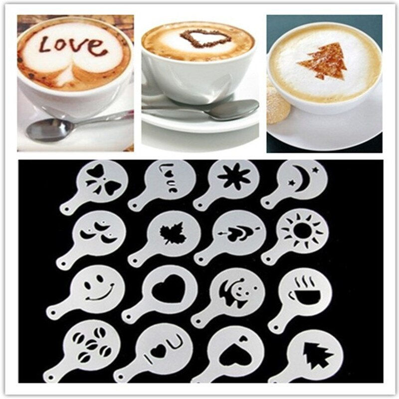 Thumbnail: 16pc Fancy Coffee Printing Template Kitchen Tool
