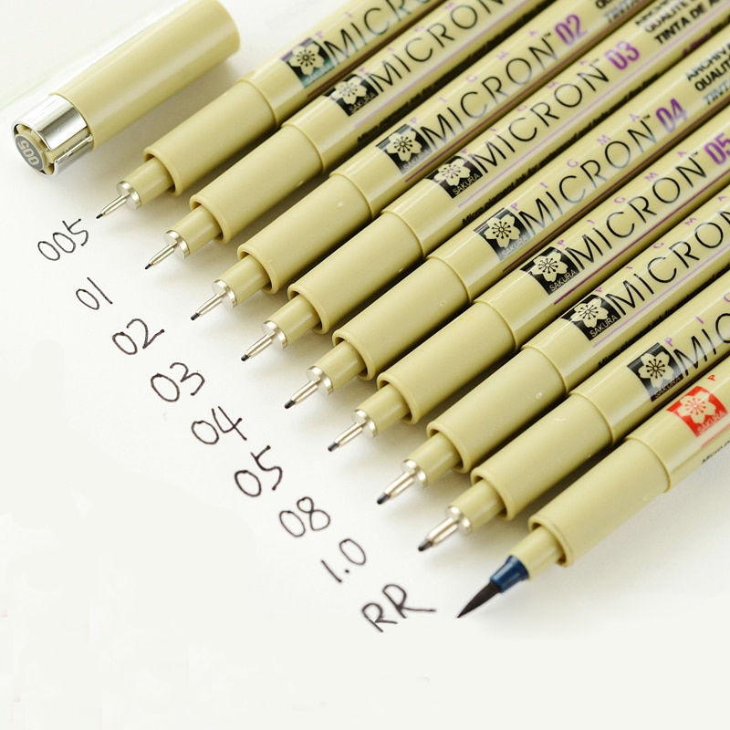 Thumbnail: 1/3/5Pcs Black Pigma Micron Pen Waterproof Hand-Drawn Design Sketch