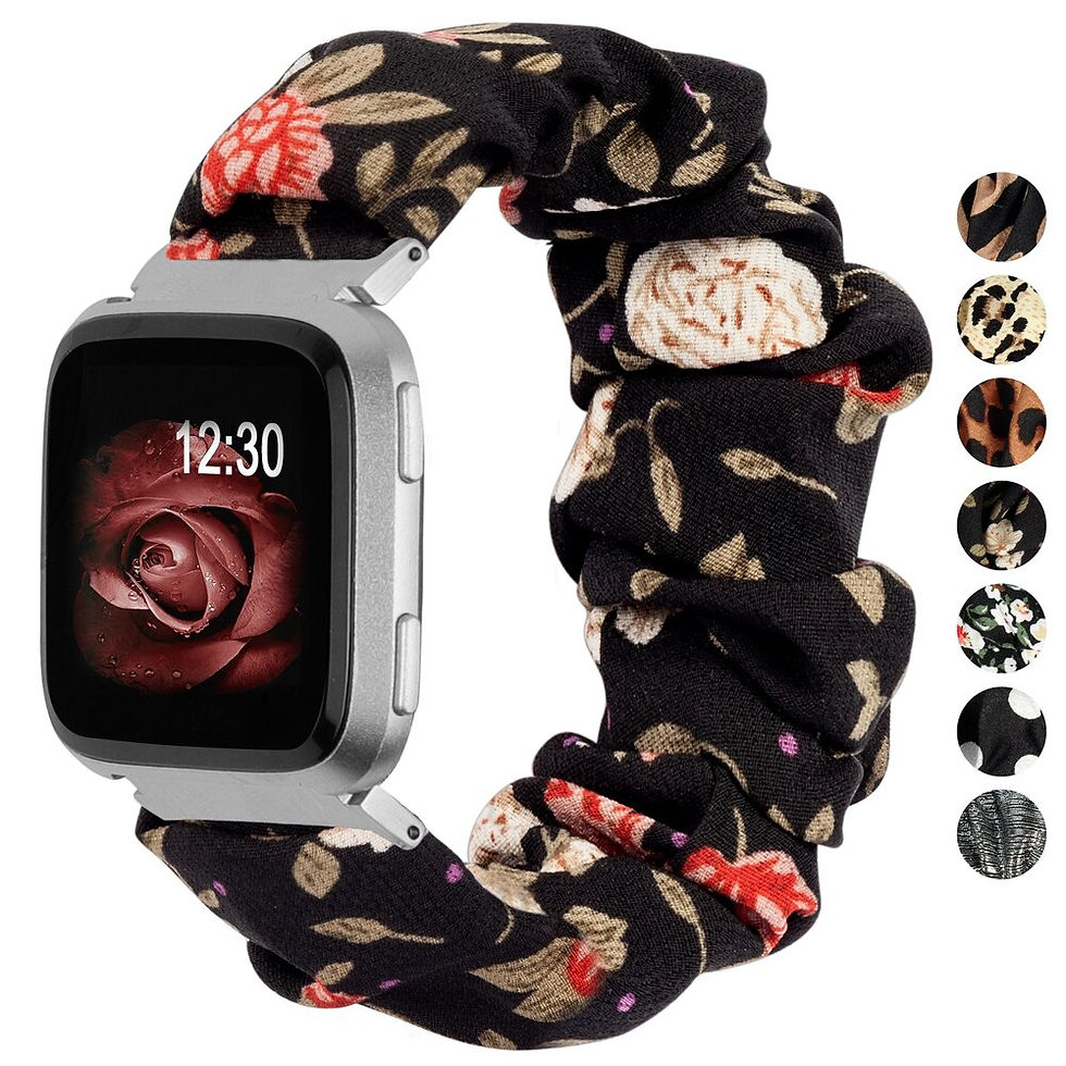 Thumbnail: Elastic Fabric Bands for Fitbit Versa Women Girls Soft Woven Rubber Strap