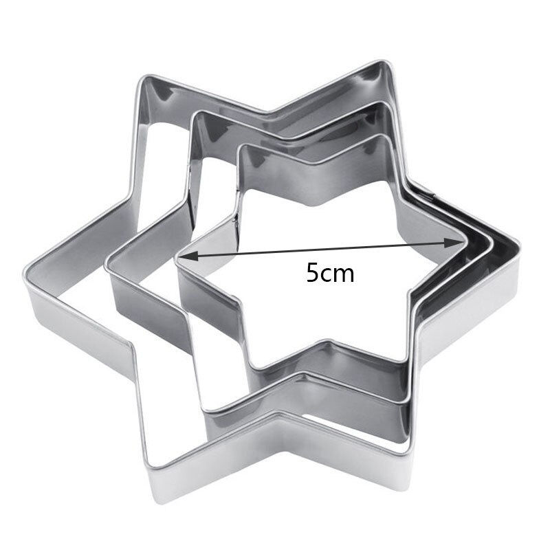 Miniatura: 3Pcs/Set Star Heart Flower Cookie Cutter Egg Baking Biscuit Mould