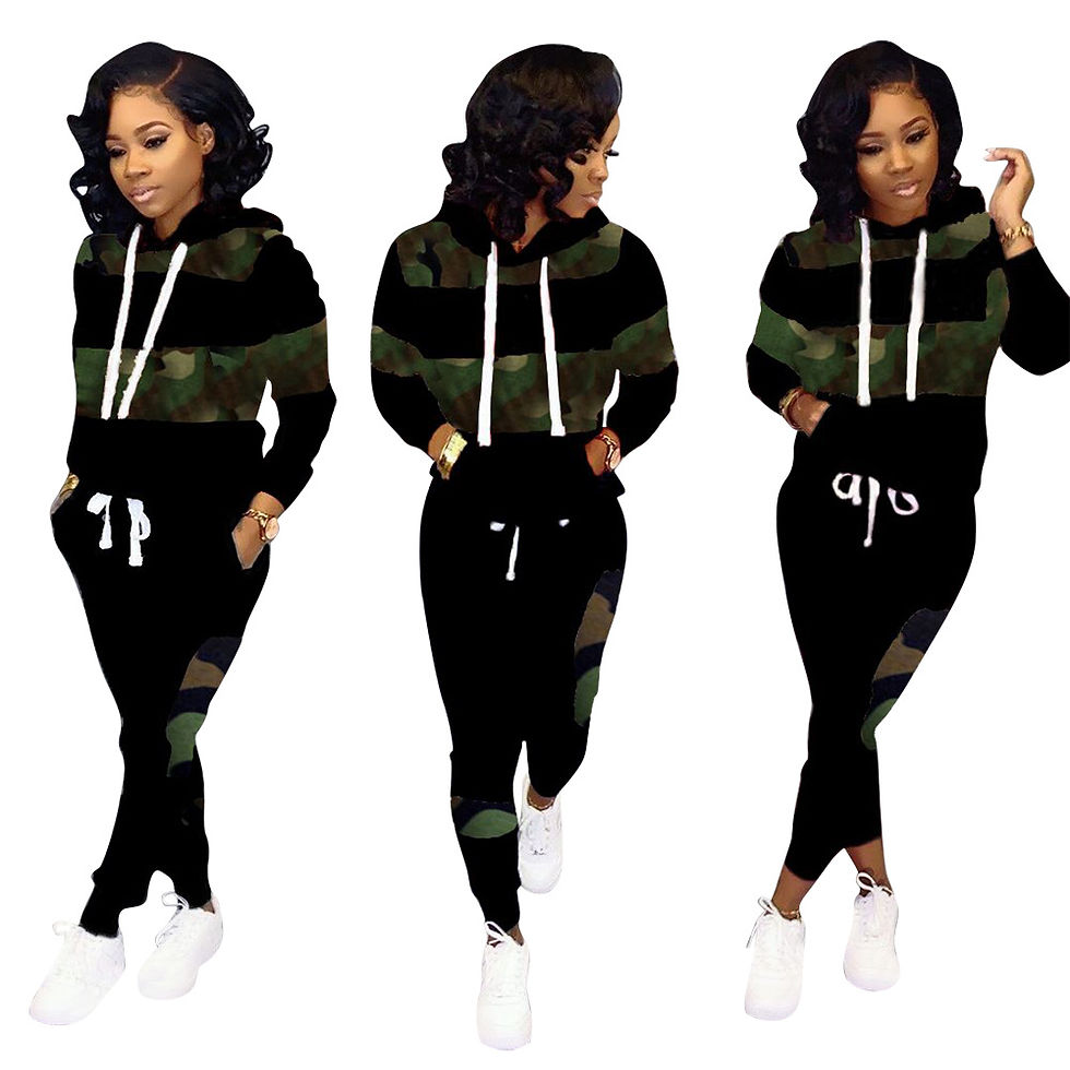 Thumbnail: Leopard Pathwork Hooded Long Sleeve Sweatshirts Hoodies Warm Two Pieces Sets