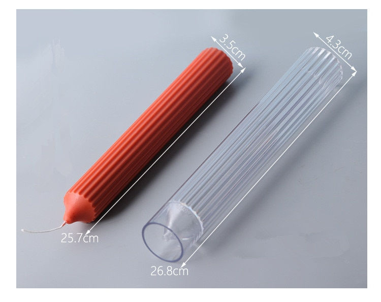 Thumbnail: New Long Pole Candle Molds Plastic Pillar Candle Making Kit Large Cylinder Rib