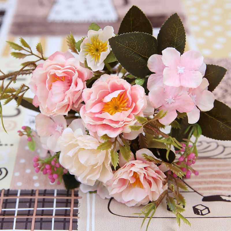 Thumbnail: DIY Party Decoration Vintage Silk Artificial Flowers Small Rose