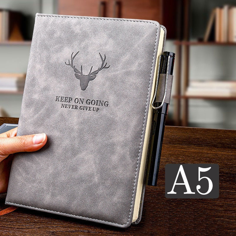 Thumbnail: 360 Pages Super Thick Wax Sense Leather A5 Journal Notebook Daily