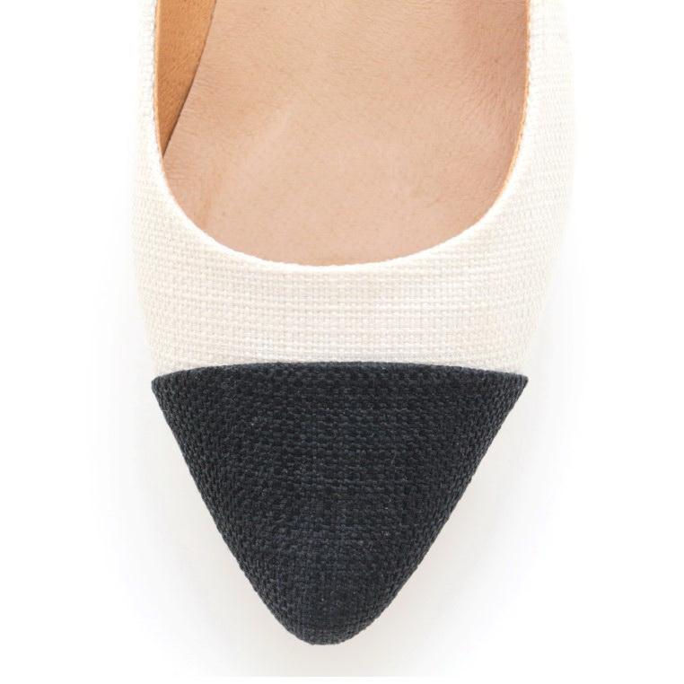 Thumbnail: Two Tone Pointed Toe Pumps (Ivory)