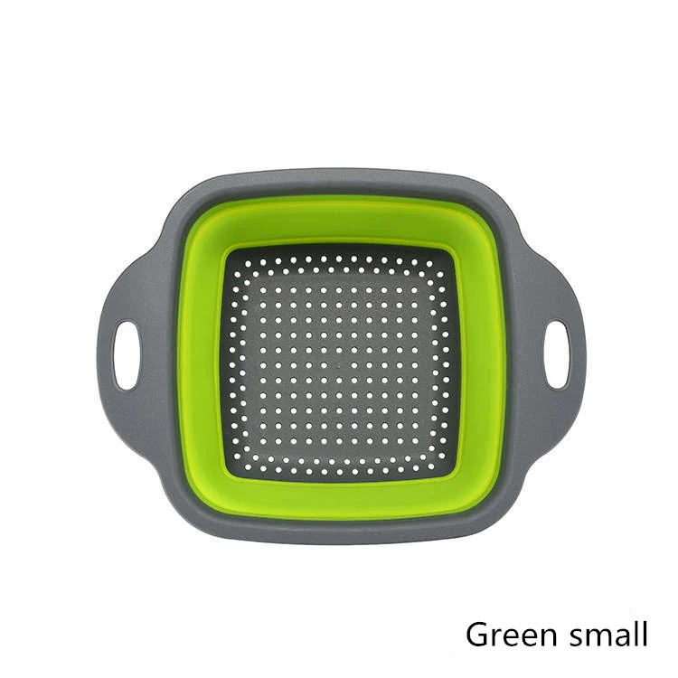 Thumbnail: Silicone Foldable Drain Washing Basket Kitchen Tools Water Filter Strainer Fruit