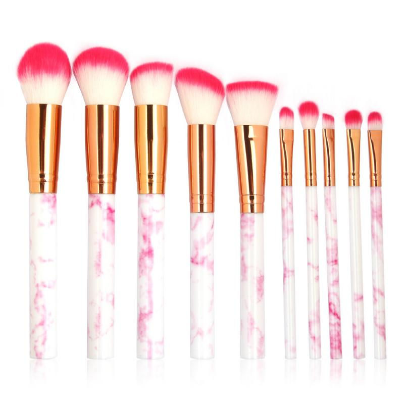 Thumbnail: 10 Pcs/Set Marbling Makeup Brush Eye Shadow Brush Foundation Brush Contouring