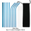 Thumbnail: 14 Pcs Metal Reusable 304 Stainless Steel Straws Straight Bent Drinking Straw