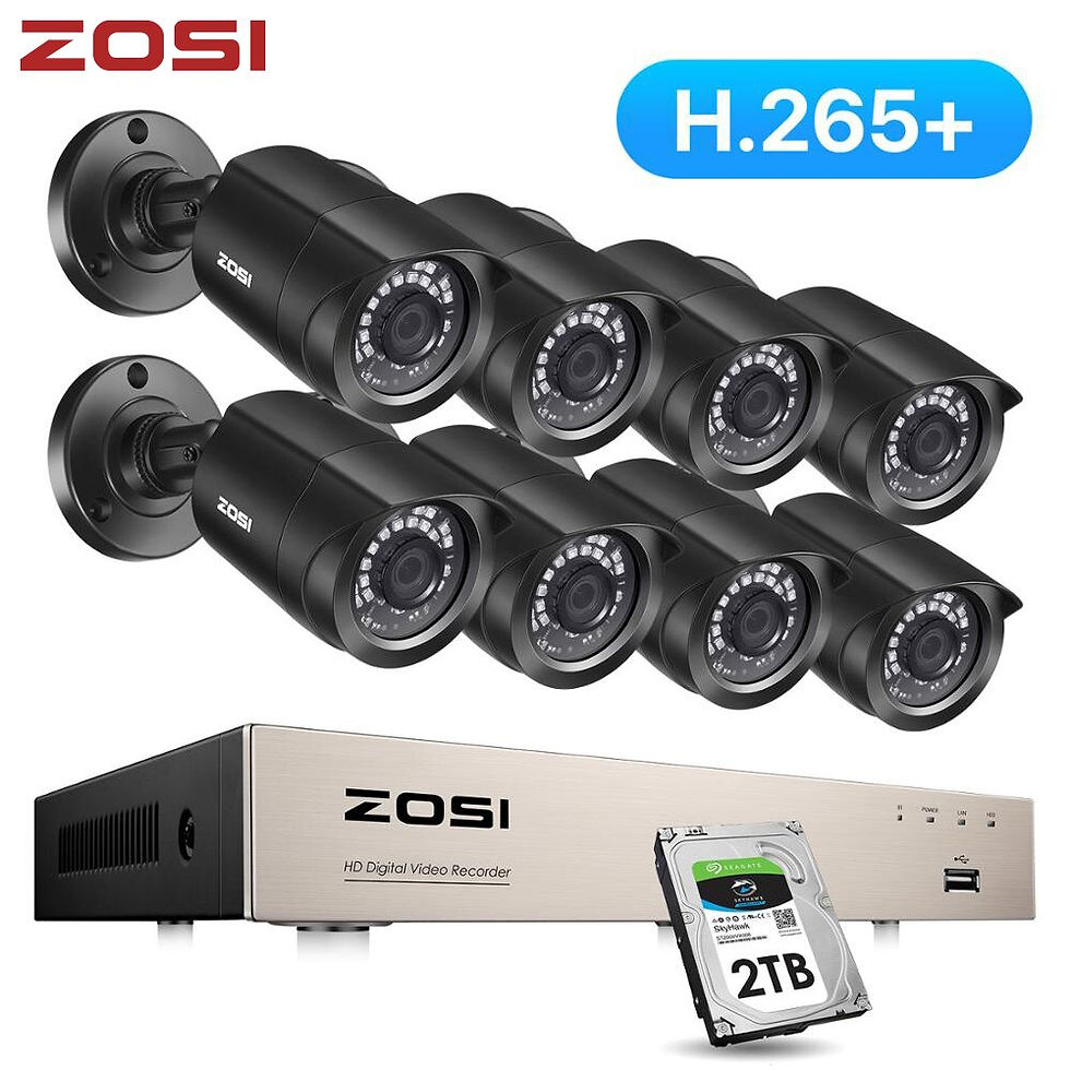 Thumbnail: 8CH CCTV System H.265+ HD-TVI DVR Kit 8 1080p Home Security Waterproof