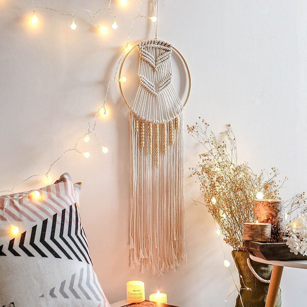 Thumbnail: Nordic Star Moon Macrame Dream Catcher Boho Room Decor Room Decoration Macrame