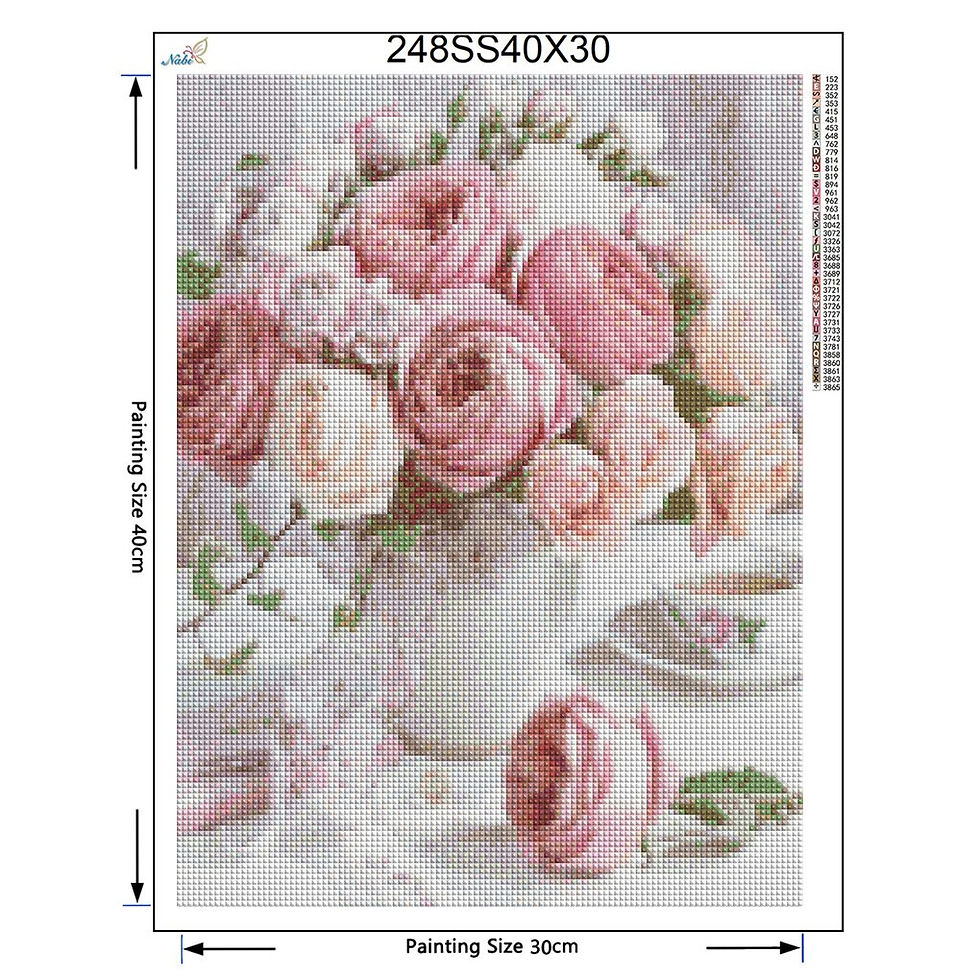 Thumbnail: Stitch S Full 100% Cover Embroidery Peony&Tea Diamond Embroidery
