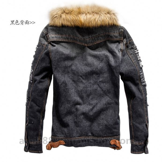 Thumbnail: 2020 Wholesale Men'S Denim Jacket Warm Denim Jean Jacket Long Denim Jackets