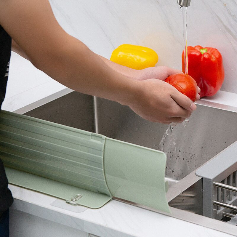 Thumbnail: Home Kitchen Sink Splash Baffle Washing Vegetable Fruit Protector Suctio