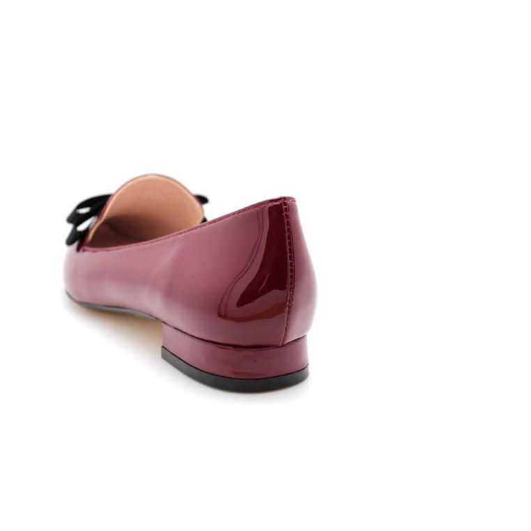 Thumbnail: Patent Pointed Toe Ballet Flats (Wine)
