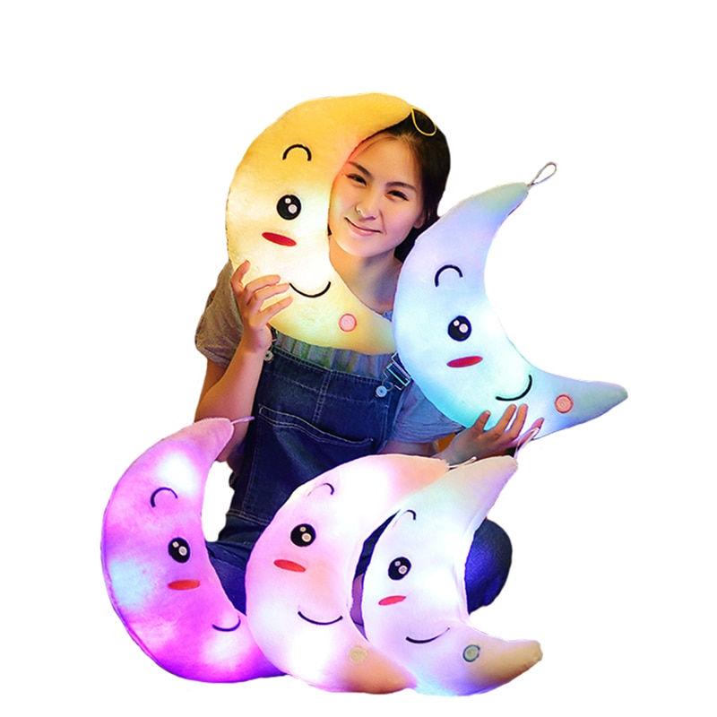 Thumbnail: 34CM Creative Toy Luminous Pillow Soft Stuffed Plush Glowing Colorful Stars