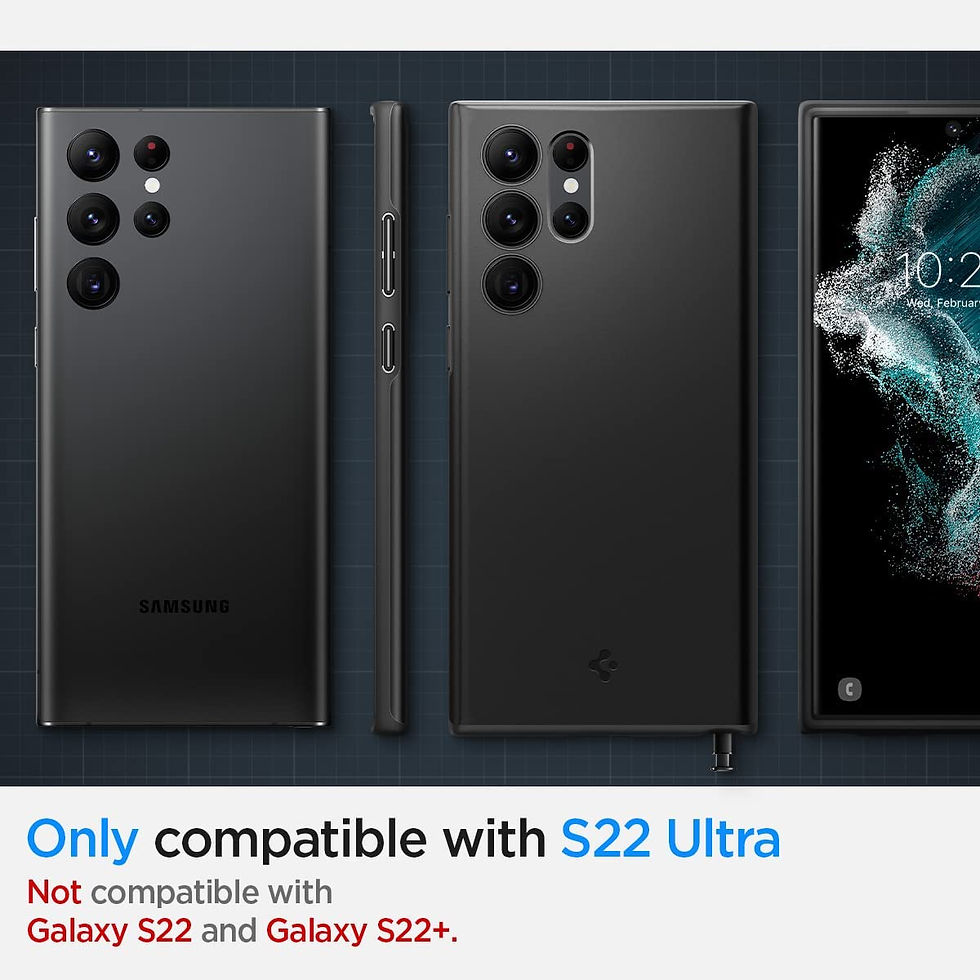 Thumbnail: Spigen Thin Fit Designed for Galaxy S22 Ultra Case (2022) - Black