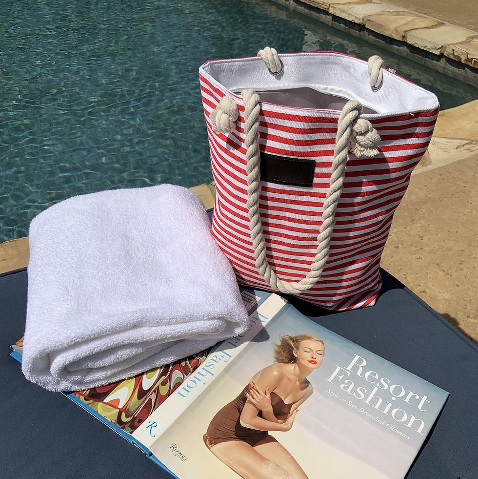 Thumbnail: Striped Canvas Tote Bag