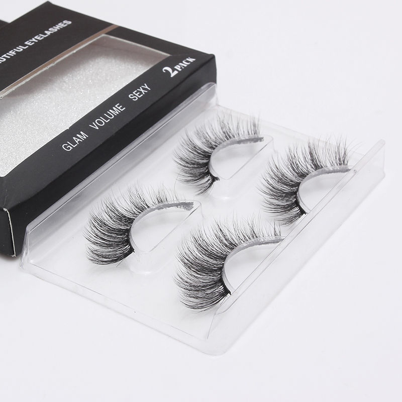 Thumbnail: 2 Pairs Natural False Eyelashes Fake Lashes Long Makeup 3d Mink Eyelashes
