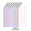 Thumbnail: 14 Pcs Metal Reusable 304 Stainless Steel Straws Straight Bent Drinking Straw