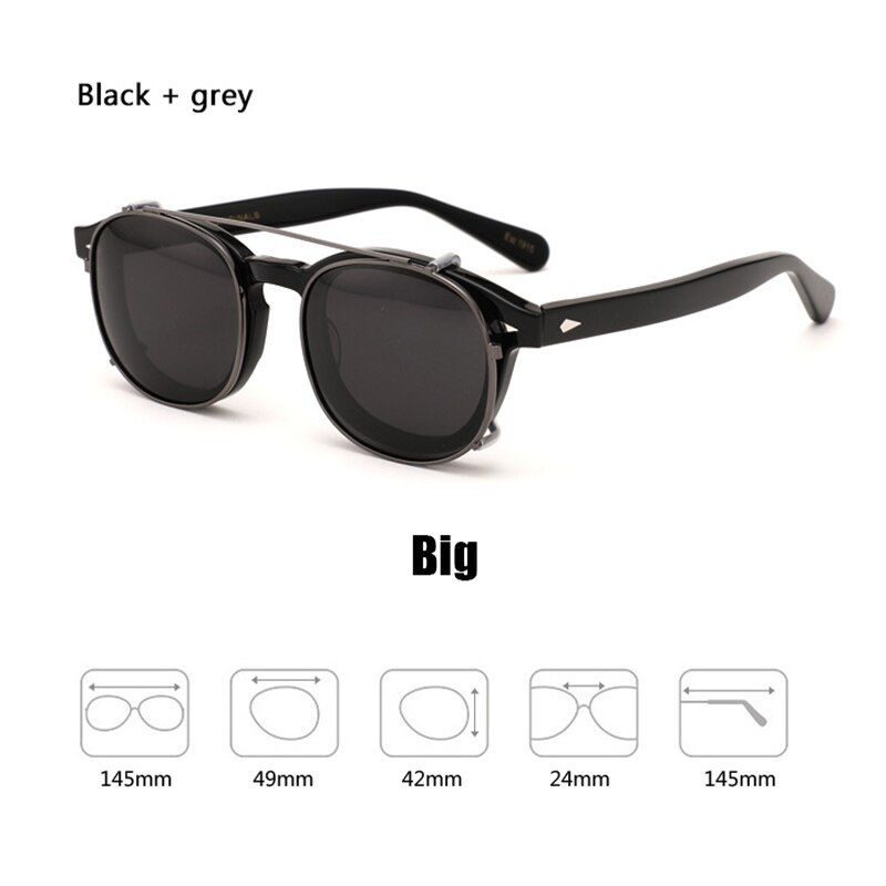 Thumbnail: Johnny Depp Clip-On Polarized Sunglasses Brand Retro Style Top Quality Frame C11