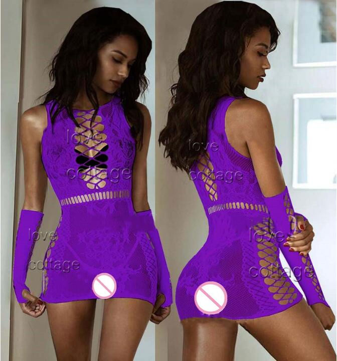 Thumbnail: Plus Size  Hollow Mesh Baby Dol Fishnet Costumes Underwear