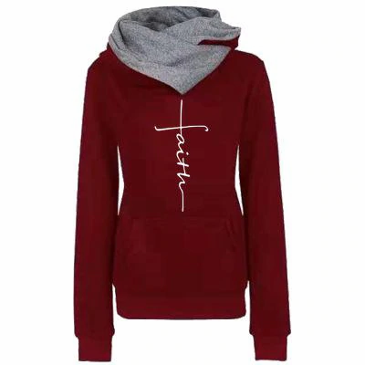 Thumbnail: Faith Embroidered Sweatshirt Long Sleeve Pullovers Christmas Casual Warm
