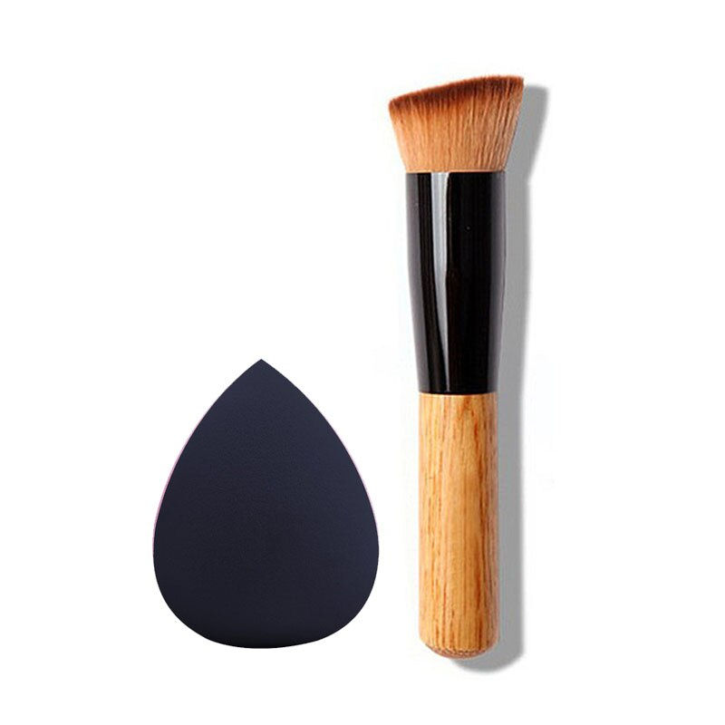 Thumbnail: Powder Concealer Blush Foundation Face Makeup Brush Set Wood Handle Tools
