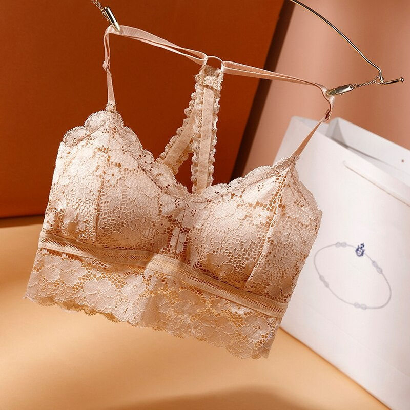 Thumbnail: Hollow Out Bralette Solid Color Beauty Back Lace Underwear Vest