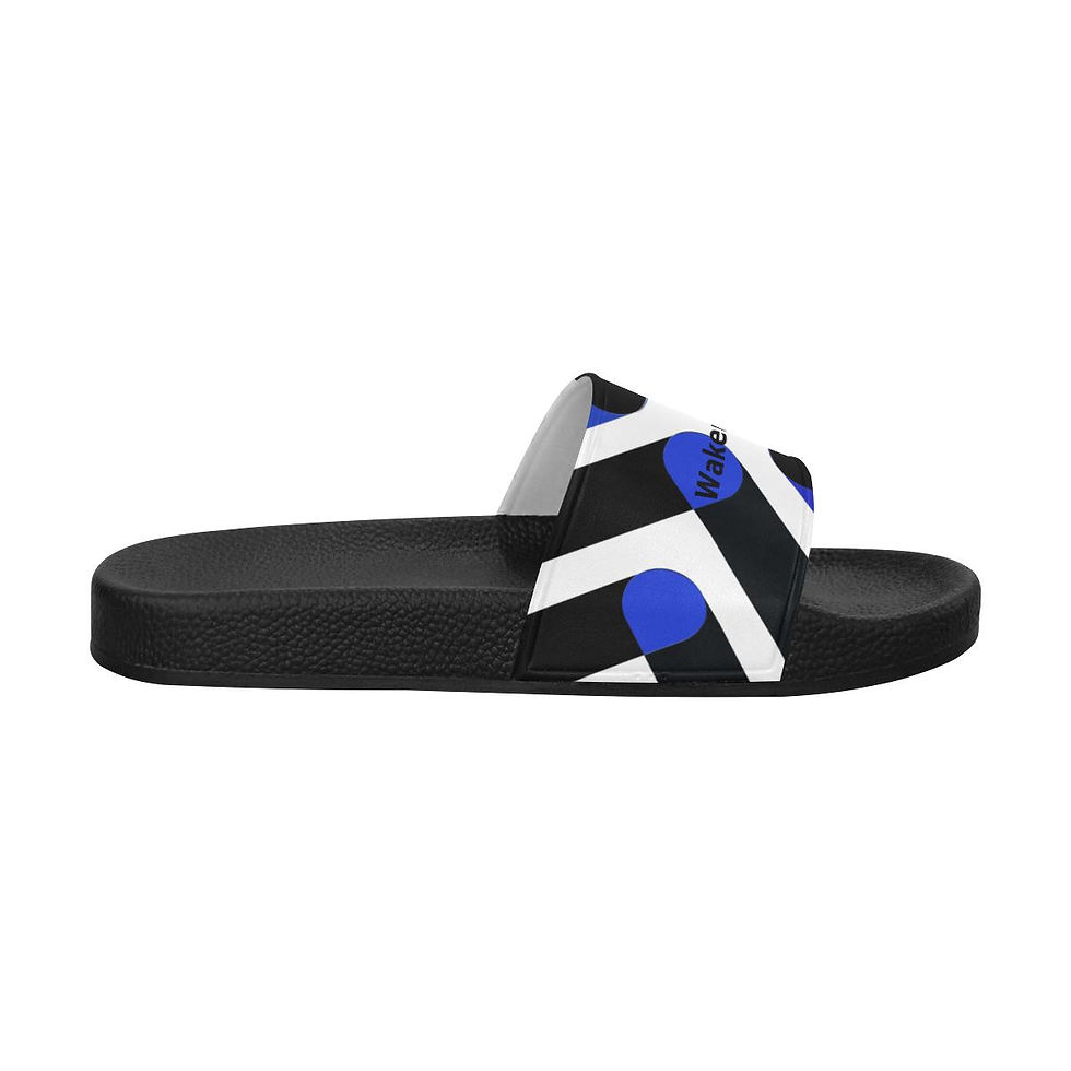 Thumbnail: Blue and Black Wakerlook Men's Slide Sandals