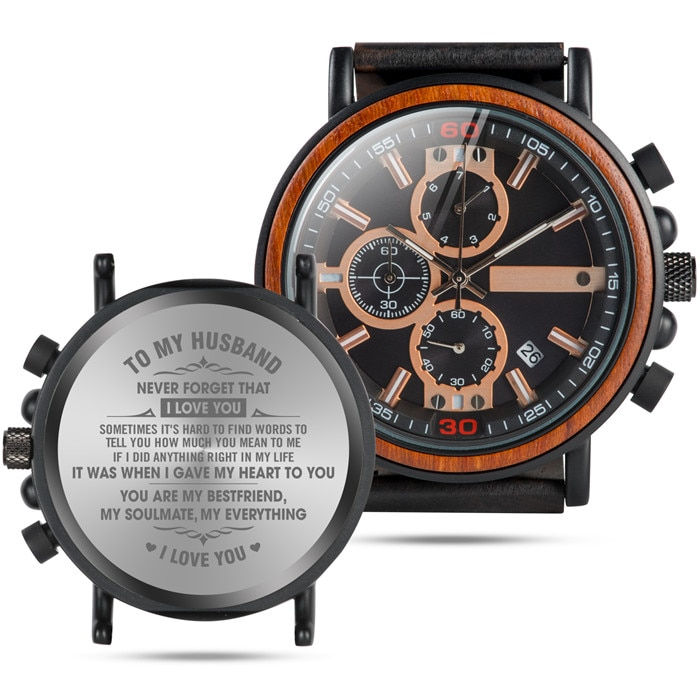 Thumbnail: Wood Watch Engrave Your Personalized Logo on the Back Cover