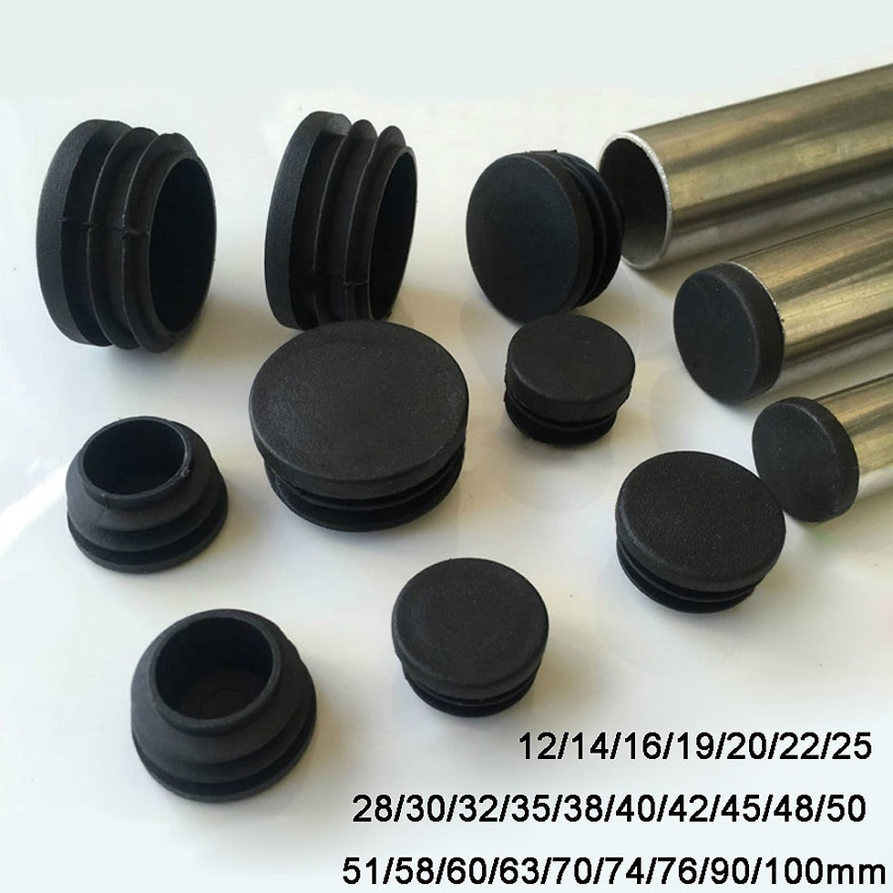 Thumbnail: 2/4/8pcs Round Plastic Black Blanking End Cap Caps Tube Pipe