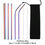 Thumbnail: 14 Pcs Metal Reusable 304 Stainless Steel Straws Straight Bent Drinking Straw