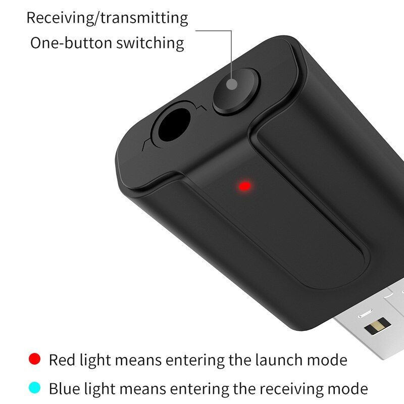 Thumbnail: Bluetooth 5.0 Audio Receiver Transmitter 2In1 RCA 3.5mm AUX Jack Hifi Stereo USB