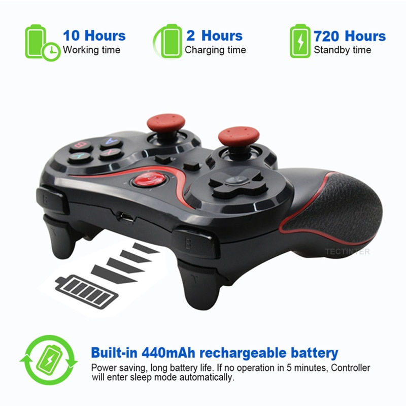 Thumbnail: T3 X3 Wireless Joystick Gamepad PC Game Controller Support Bluetooth BT3.0