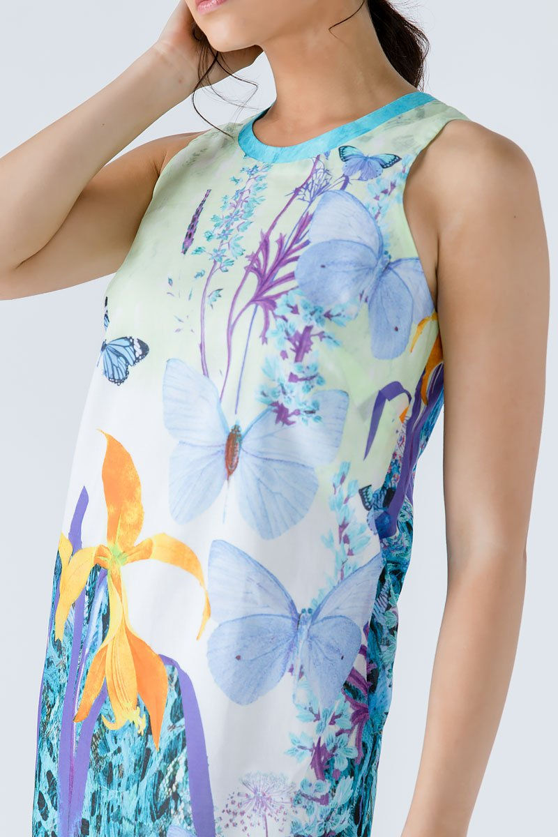 Thumbnail: Butterfly Print Sleeveless Dress