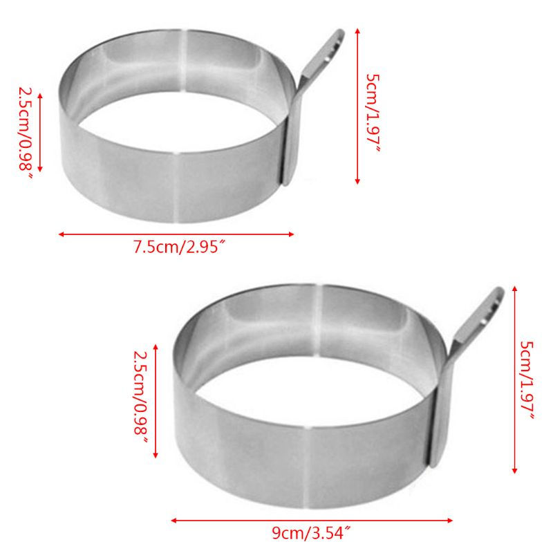 Thumbnail: Stainless Steel Egg Mold 7.5/9cm Fried Egg Ring Pancake Mould Egg Mold Cooking