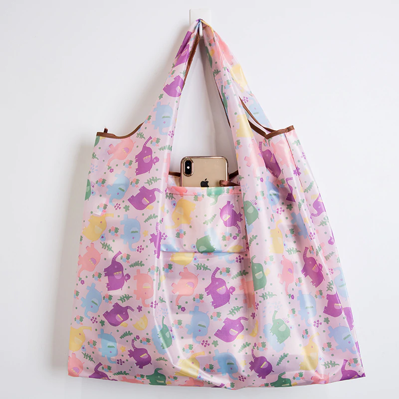 Thumbnail: Big Size Thick Nylon Large Tote ECO Reusable Polyester Portable Shoulder Women's