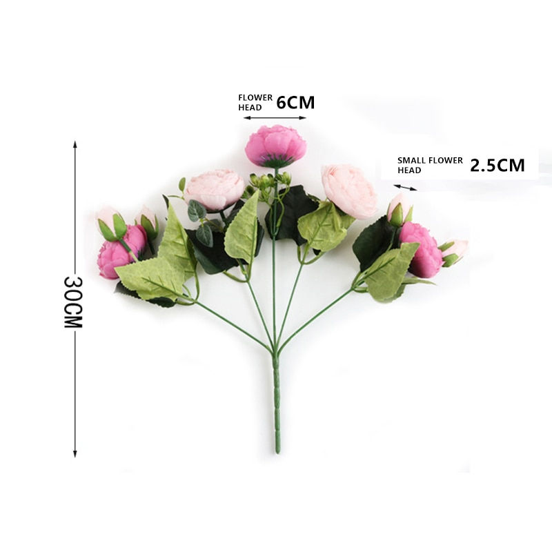 Thumbnail: 1 Bundle Silk Peony Bouquet Home Decoration Accessories Wedding Party