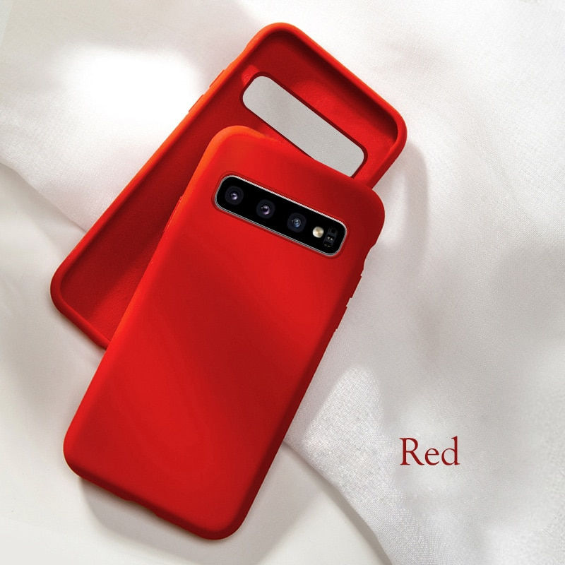 Thumbnail: Liquid Silicone Case for Samsung Galaxy S10 Case Full Cover Fundas Case