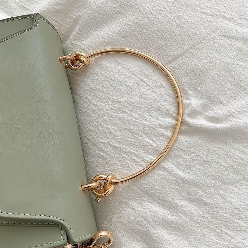 Thumbnail: Contrast PU Leather Crossbody Shoulder Messenger Bag