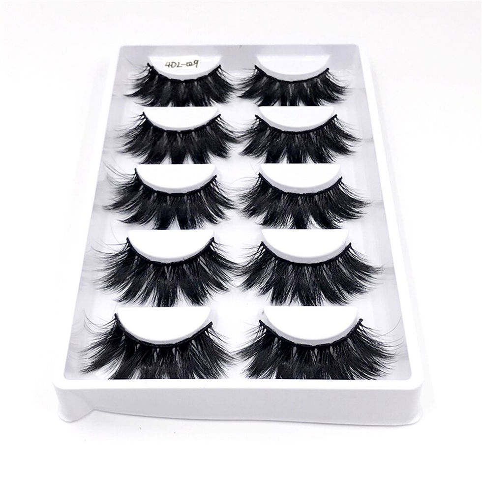 Thumbnail: 5 Pairs 4D Mink Lashes Fluffy Wispy Eyelashes Natural Long Eyelash Extension