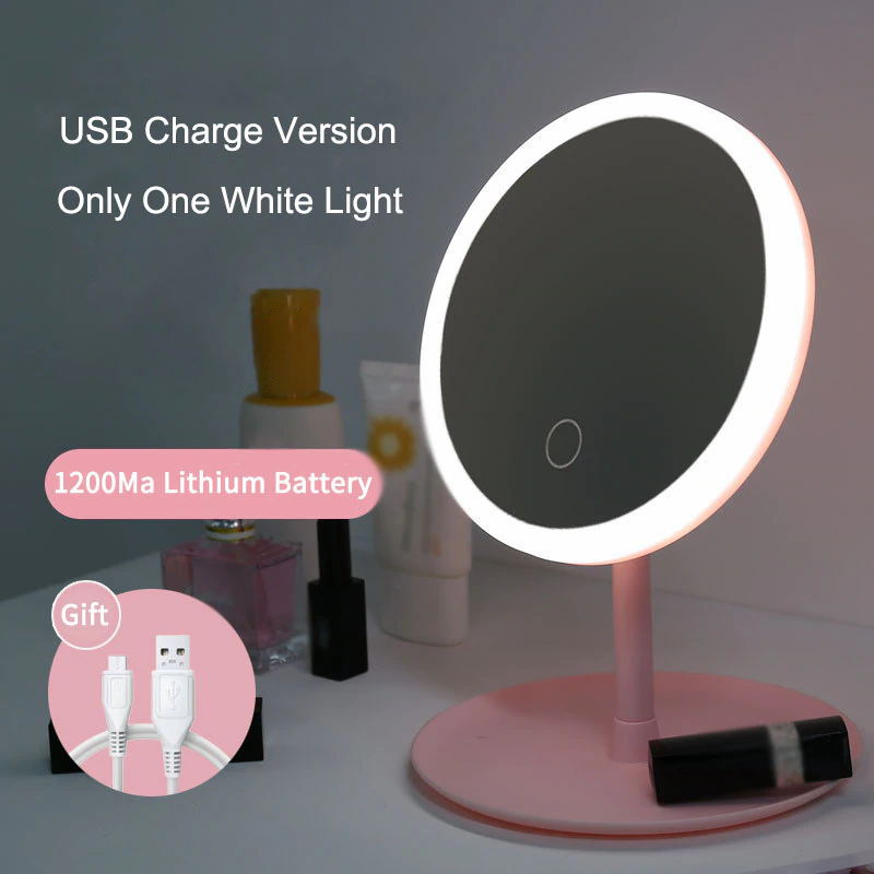 Thumbnail: Led Light Mirror Storage Face Mirror Adjustable Touch Dimmer USB  Led Vanity