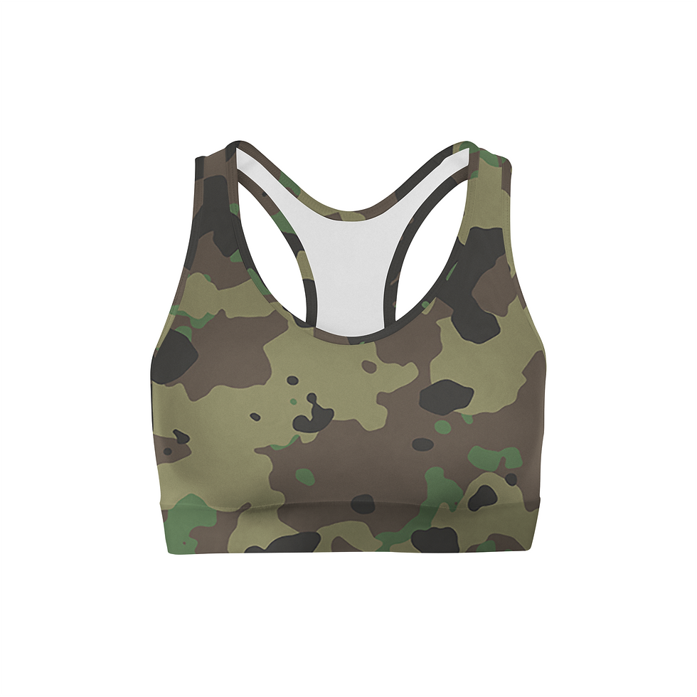 Thumbnail: Dark Green Camo Sports Bra