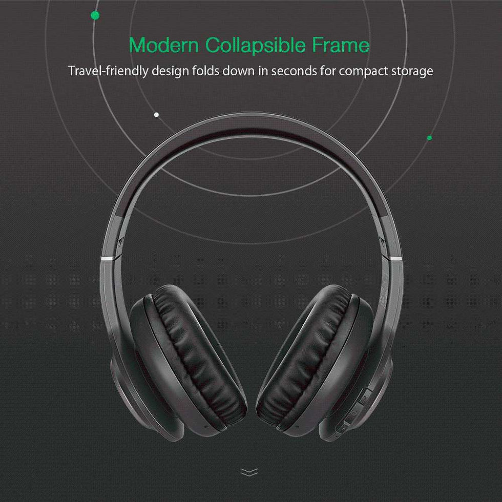 Thumbnail: Wireless Bluetooth Headset Foldable Over-Ear Headphones With Microphone