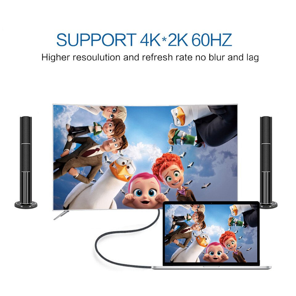 Thumbnail: USB C to HDMI Cable 4K Type C HDMI Thunderbolt3 Converter for MacBook Huawei